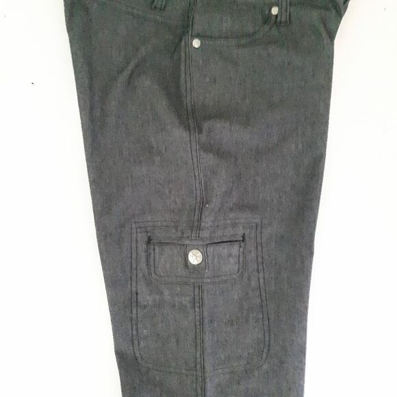 2/$35 Sale OPTION Elle 3/4 Cropped Wide legged pants Sz 4 (4-6) Grey - Picture 4 of 11